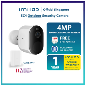 [IMILAB EC4] [Official 1 Year Warranty] IMILAB EC4 Rechargeable Outdoor Security IP Camera Solar Panel Charging with Smart Hub Night Vision Motion Detection